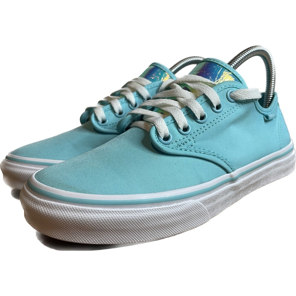 Vans Authentic Teal Reflective Canvas Skate Shoe || Women's Size 7.5 US
